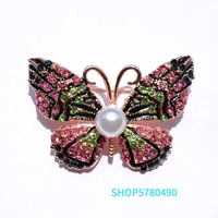 vintage jewelry multi color butterfly rhinestone brooches for women elegant enameled pin ladies bridal gifts dress decoration