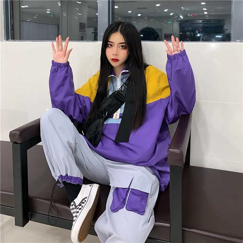 NiceMix комплект из 2 предметов, свитшот для женщин Harajuku, спортивный свитер с вышивкой, толстовки в стиле хип-хоп, повседневное пальто, топы, женские толстовки, пуловер