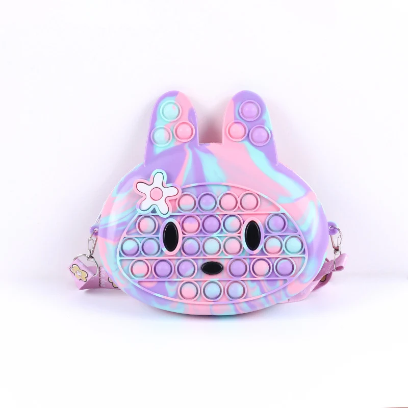 

Shoulder Popper Bag Cute Rabbit Fidget Crossbody Coin Purse for Girl Kids Decompression Sensory Stress Relief Pop Bubble BagX133