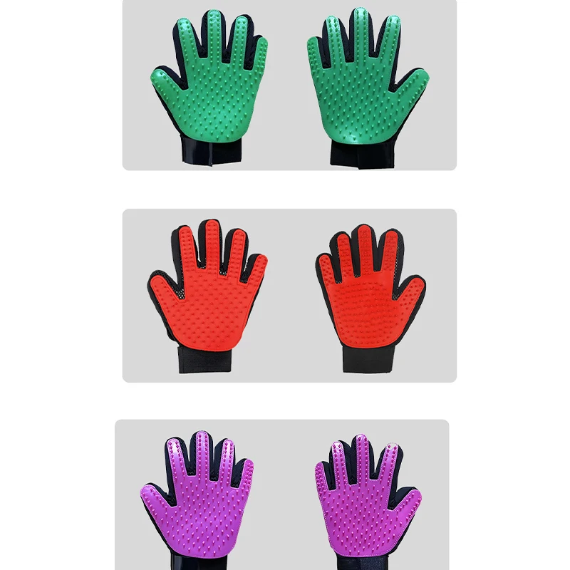 Перчатка для груминга домашних животных мягкая щетка удаления шерсти у питомцев