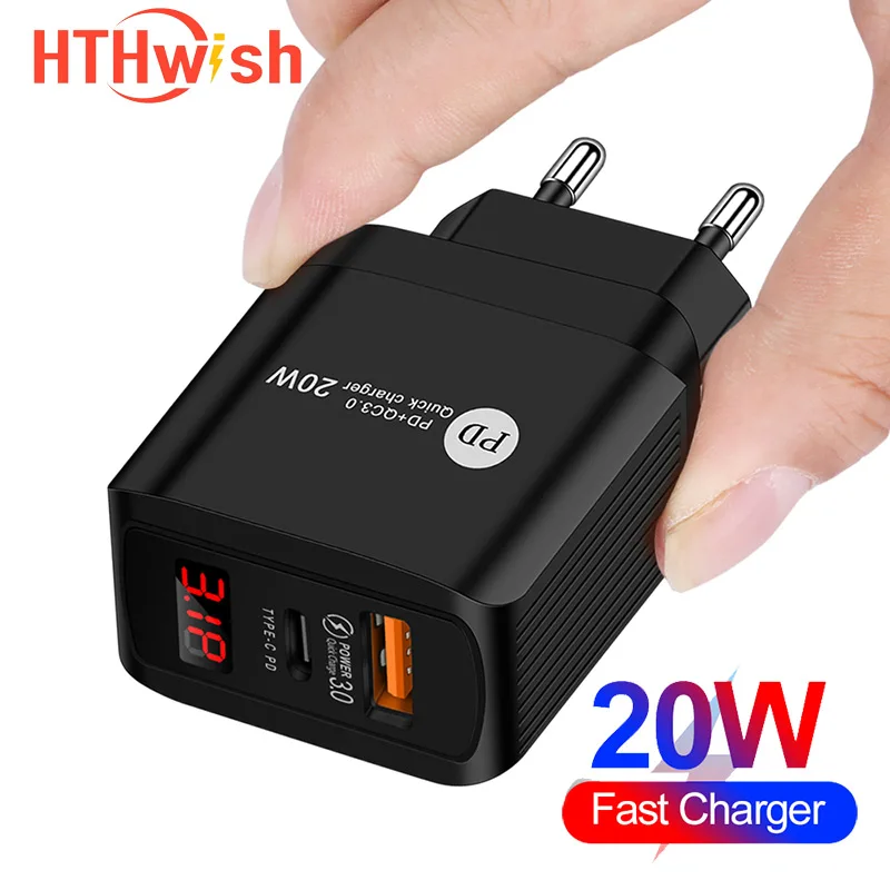 

20W Quick Charge 3.0 USB Charger EU Wall Mobile Phone Charger Adapter for Samsung Xiaomi iPhone X MAX 12 11 QC3.0 Fast Charging