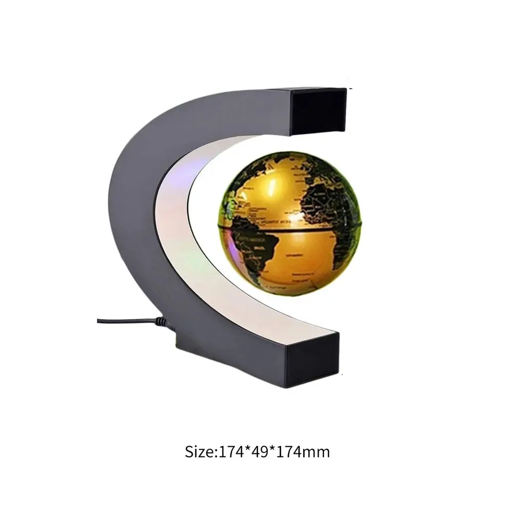 

Electronic Magnetic Levitation Floating Globe Antigravity LED Light Gift Home Decor Blue Golden EU Plug