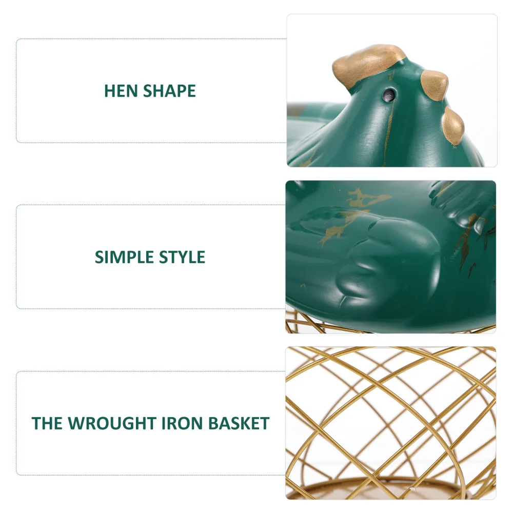 

1Pc Hen Iron Storage Basket Practical Egg Storage Container Fruit Organizer