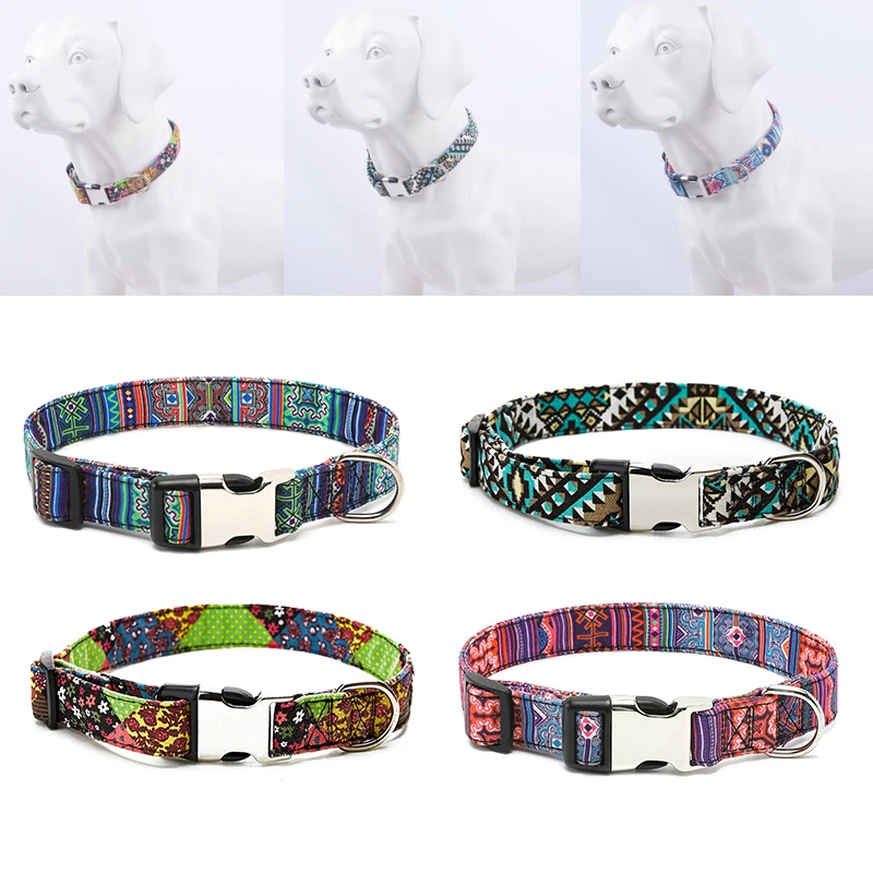 

Universal Beautiful Dog Collars Practical Comfortable Pet Supplies Unique Fashionable Popular Ethnic Style Floral Collars