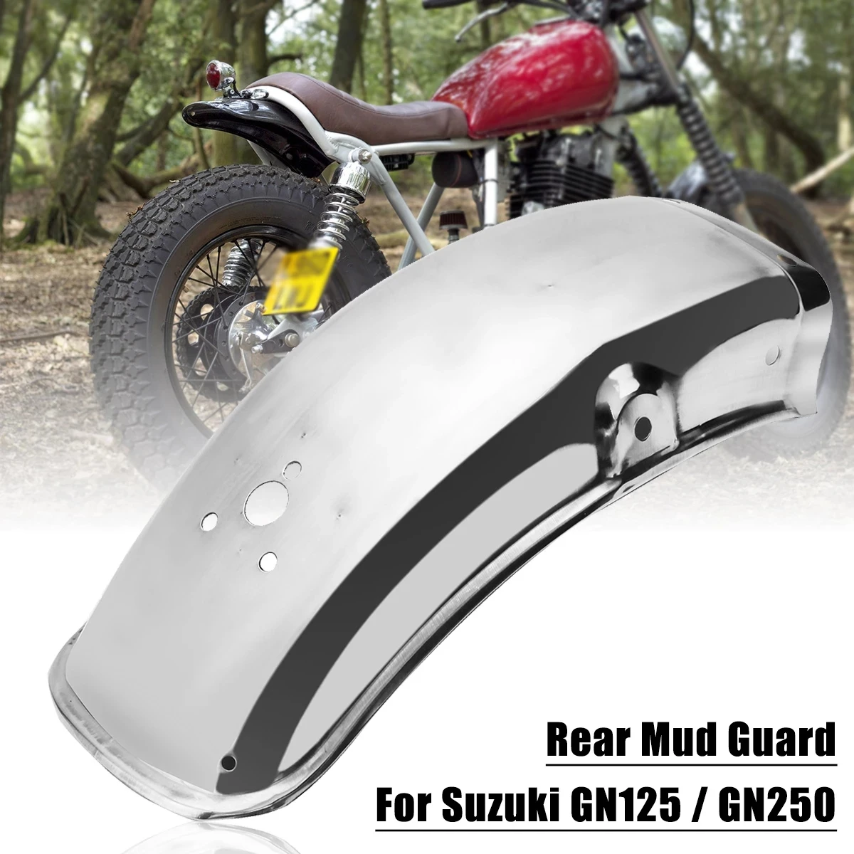 

Motorcycle Rear Fender Flares Mud Flaps Mudguard Splash Guard for Suzuki GN125 GN250 High Quality Stainless Steel Motorbike Acc