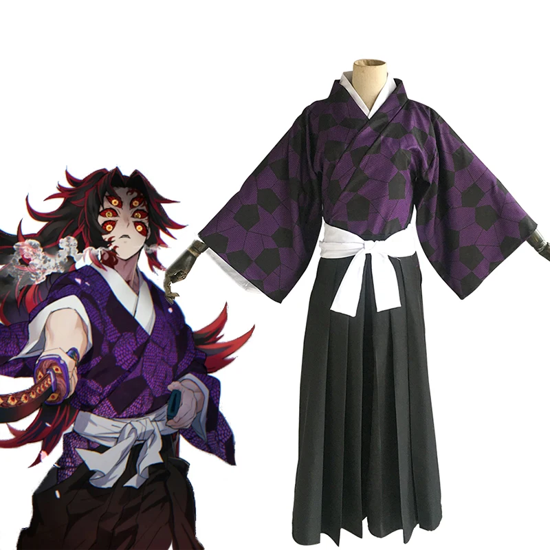 Аниме комиксов демон убийца Kimetsu без Yaiba Костюмы для косплея Kokushibou Косплей Костюм