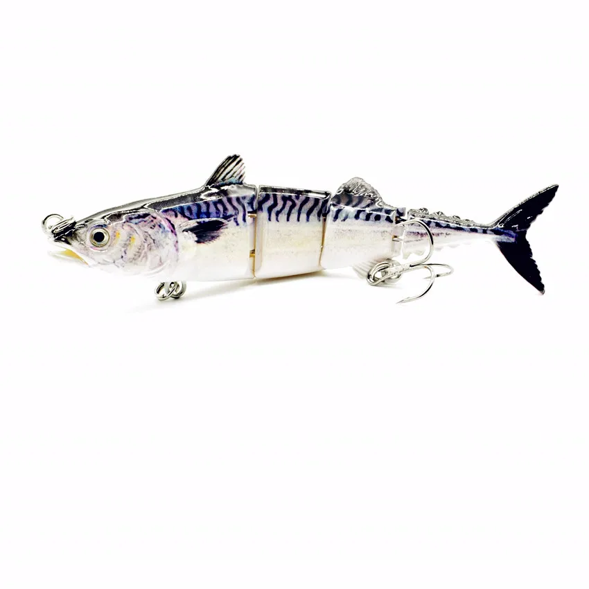 6 дюймовая 4 секционная плавающая приманка для ловли тунца с двумя крючками яркая