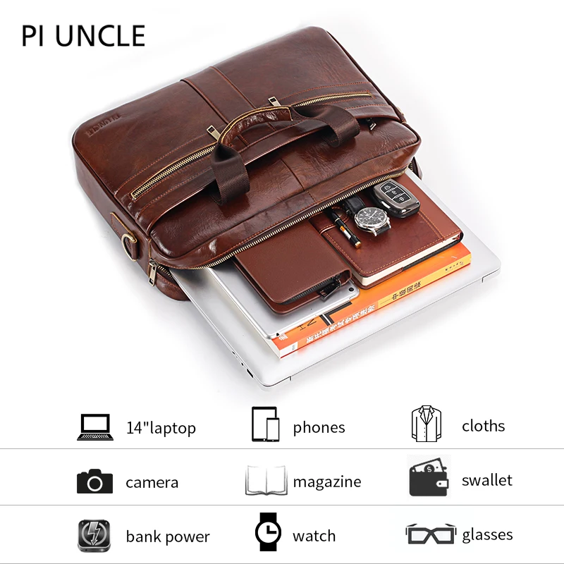Для Мужчин's Портфели документ мужчин ts Сумки ноутбук коричневый для большой 14