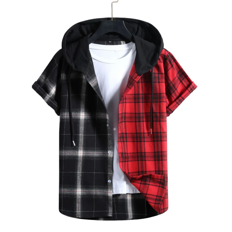 Летняя уличная одежда #4752 рубашки в стиле хип хоп для мужчин Повседневная рубашка