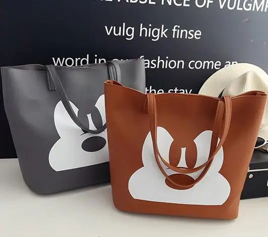 

Handbags Autumn Cartoon Fashion New Printing Female bag High quality PU Leather Women bag Simple Casual Wild Shoulder bag
