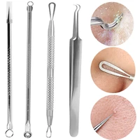 stainless steel acne removal needles pimple blackhead remover tools spoons face skin care tools needles facial pore cleaner