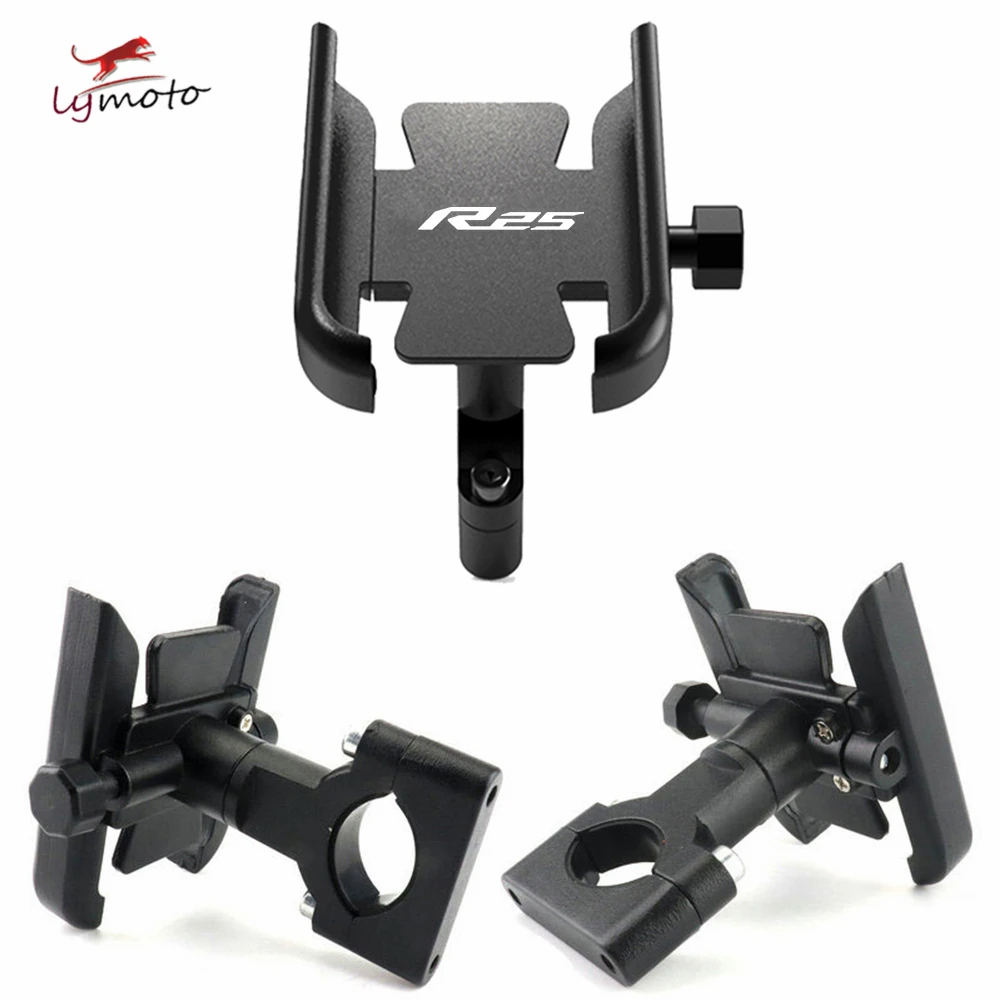 

LOGO R25 For Yamaha YZF-R25 YZFR25 Yzf-R25 Hot Deals Motorcycle Accessories Handlebar Mobile Phone Holder GPS Stand Bracket
