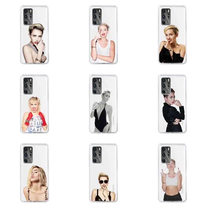 

Miley Cyrus singer Phone Case For Huawei P40 P30 P20 Mate Honor 10i 30 20 i 10 40 8x 9x Pro Lite Transparent Cover