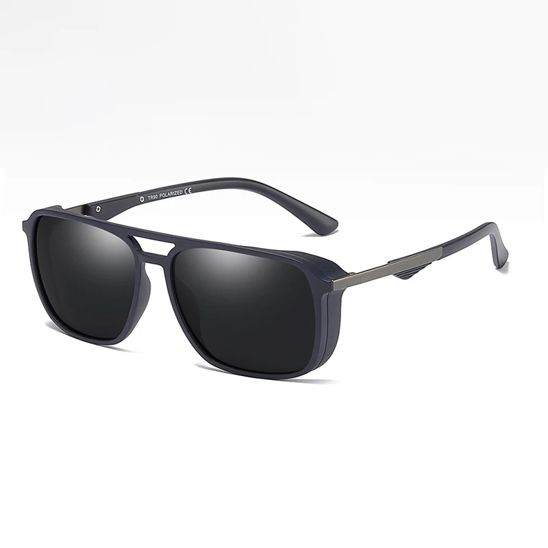C3 blue grey HBK, новинка, Ретро стиль, Мужские поляризационные солнцезащитные очки, женские, модные, панк, боковая защита, ветрозащитный дизайн, солнцезащитные очки, стимпанк, анти-УФ очки - Цвет линз: C3 blue grey