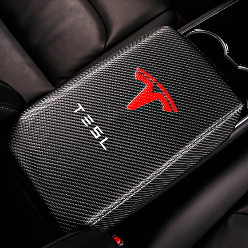 Modification Leather armrest box holster central armrest box protective cover modification for Tesla Model 3