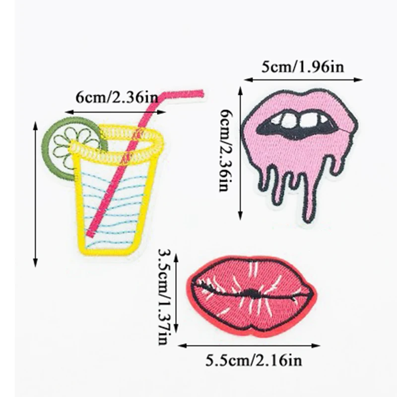 Губы парчи вышивка утюжок на заплатках для одежды Сделай Сам продукты полосы