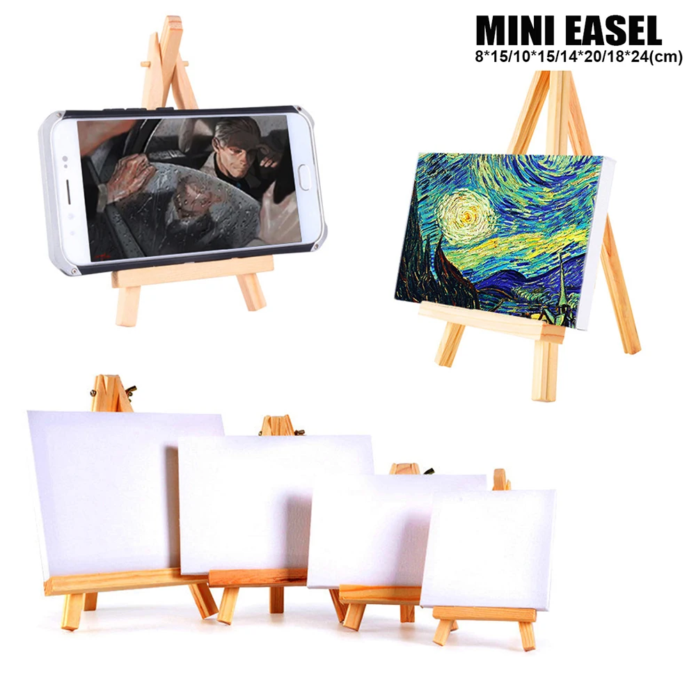 Мини-холст и натуральное дерево мольберт в комплекте для художественной
