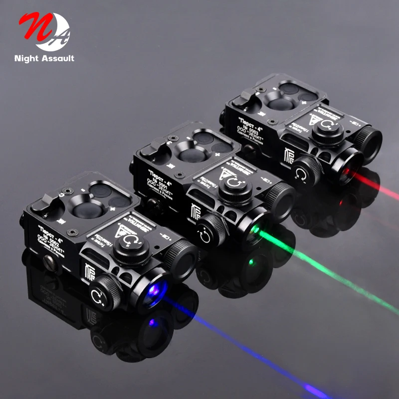 

Airosft PERST-4 Aiming Red Laser indicator A2 PEQ Green Laser+IR Tactical hunting light can adjustable brightness Reset to zero