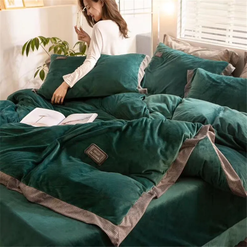 Фланелевый Комплект постельного белья из 4 предметов покрывало для кровати