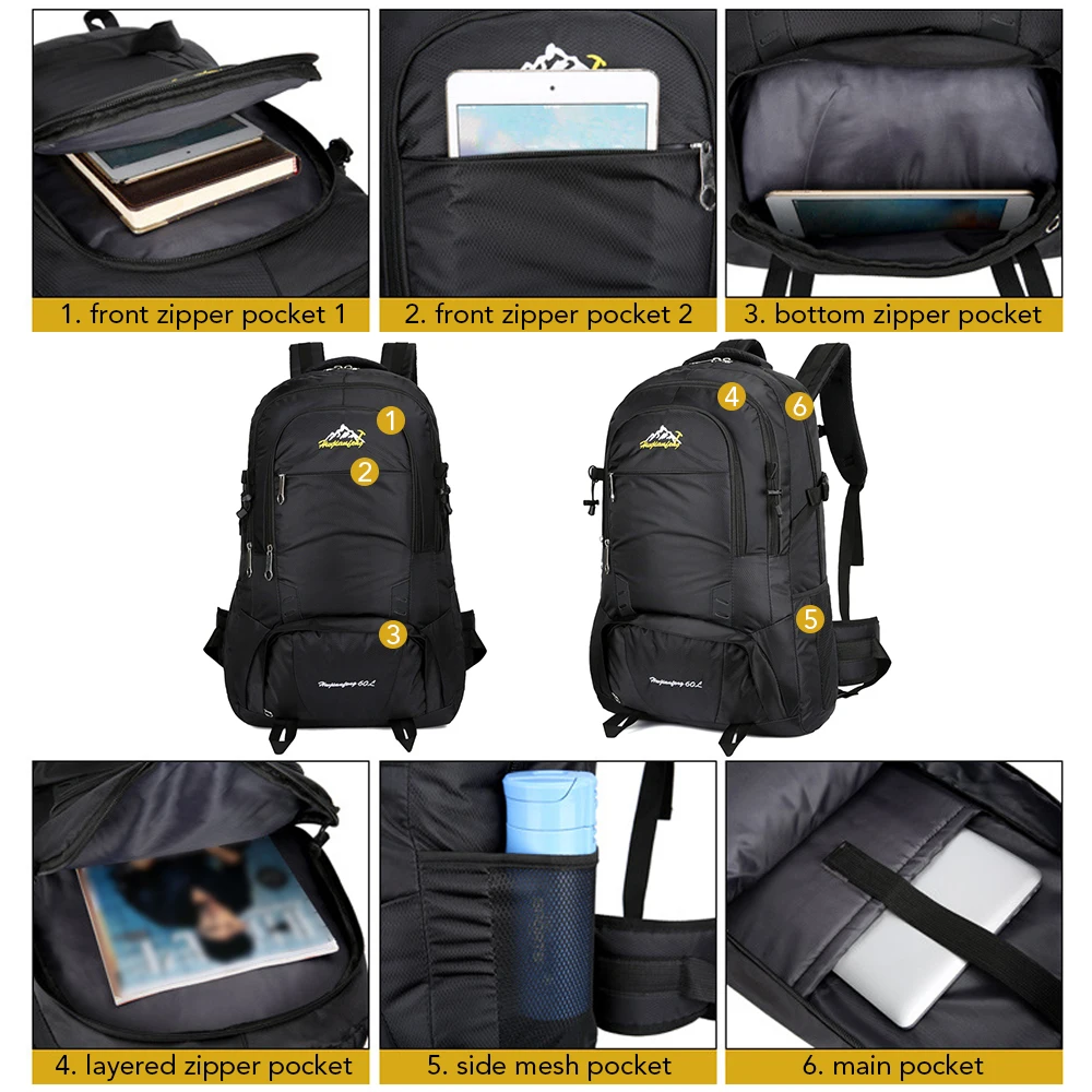 Туристический Водонепроницаемый рюкзак для мужчин и женщин вместительный ранец