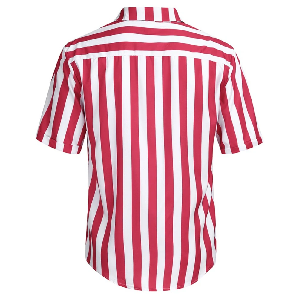 

Men's Striped Shirts Casual Short Sleeves Loose Fit Button Down Shirt Summer Beach Tops Plus size Shirts Stretch Soft Shirts
