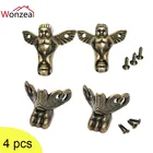 4 шт., декоративные деревянные накладки на ножки для шкатулки, 2 цвета