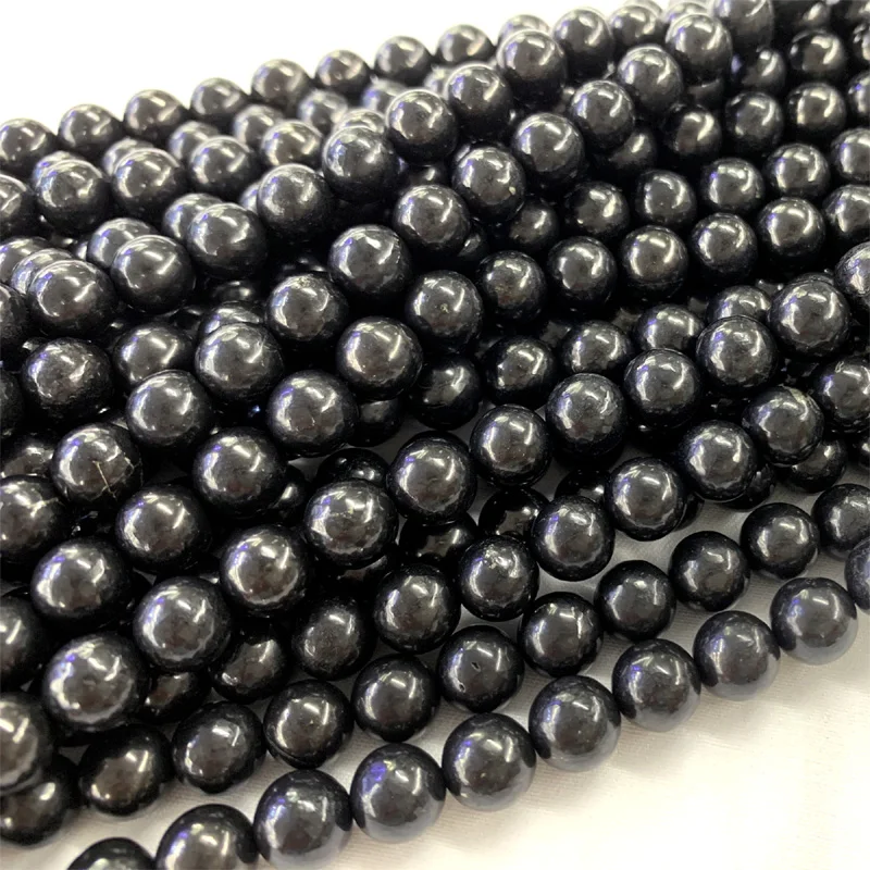 Вимейк Русская Черная Шунгитовая Ожерелье Браслеты Серьги Кольцо Круглые Бусины Для Изготовления Украшений Полудрагоценный Ручной Дизайн 06369