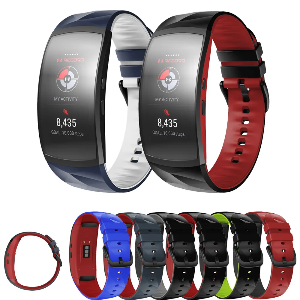 

Ремешок совместимый с Samsung Gear Fit 2 Pro, Цветной силиконовый ремешок для фитнес-часов Samsung Gear Fit 2 Pro SM-R360, ремешок для часов