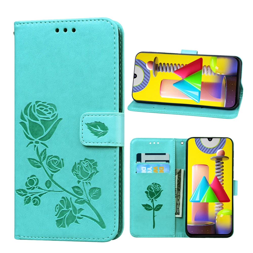 Кожаный чехол книжка с 3D рисунком розы для Samsung J4 + 2018 SAMSUNG Galaxy J 4 Plus 2018|Бамперы| |