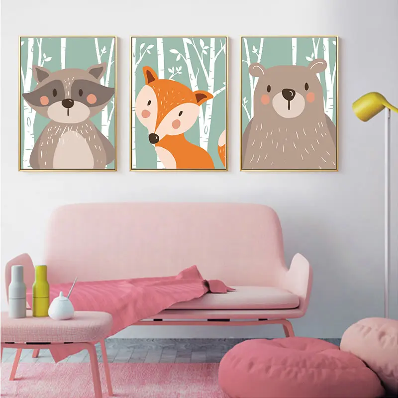Элегантная поэзия скандинавский кавайный лес животное холст картина
