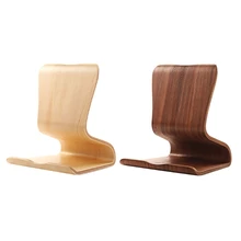 P8DC Cute Universal Wooden Phone Holder Universal Real  Mobile Phone Holder