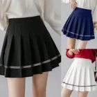 Новая плиссированная юбка с высокой талией, Женская Студенческая форма, милая трапециевидная мини-юбка для тенниса, спортивная одежда в Корейском стиле Харадзюку на лето