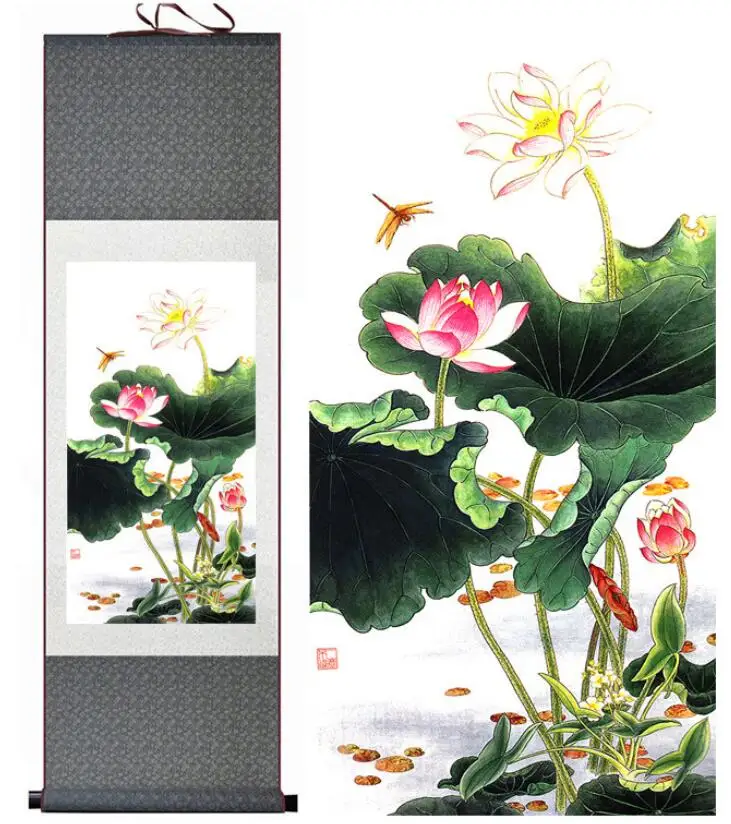 

Цветок лотоса традиционная китайская живопись устройство для создания живописи китайской тушью цветок picturePrinted живопись