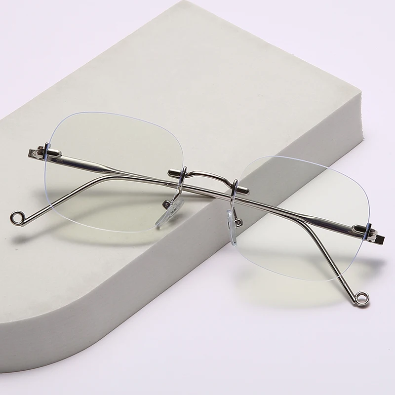 

Anti-blue Glasses Unisex Round Computer Gaming Protection Glasses Frame Women Men Anti-blue Light Rimless Glasses for Women Men