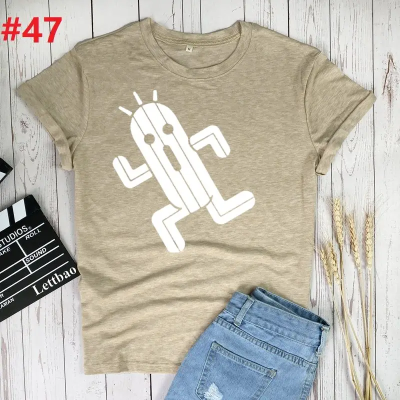 

cactus Women T-shirts Print Short Sleeve T Shirt Casual Ropa Mujer Tshirt Harajuku Female Tees Tops Shirts for Women Loose