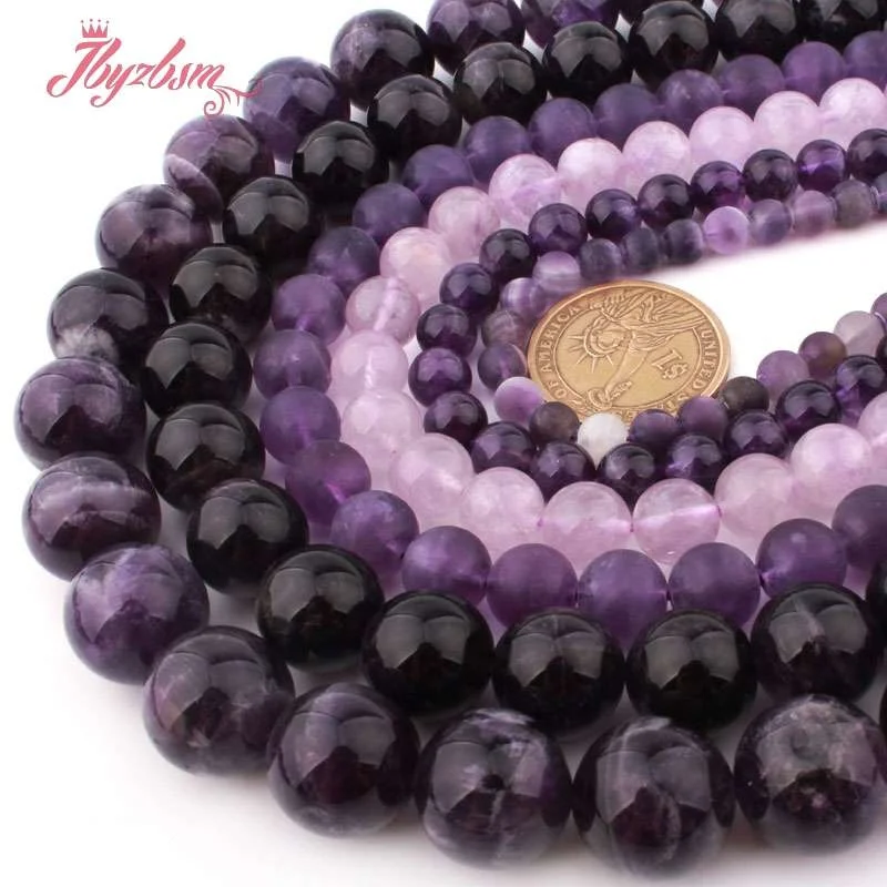 Бусины из натурального камня аметиста для самостоятельного изготовления