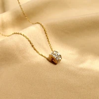 2021 trend titanium steel non fading diamond transfer bead pendant necklace design sense clavicle chain fashion trend necklace