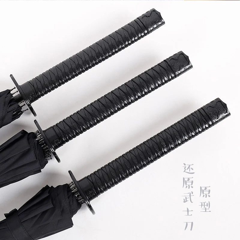 

EDC Folding Automatic Umbrella Rain Japanese Samurai Sword Knife Windproof Creative Outdoor Self defense Car Large Parasol
