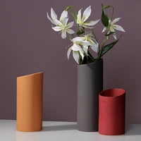 3pcs of cerami vase nice cylinder morandi bright color make home vivid decorating room office creative modern birthday gift