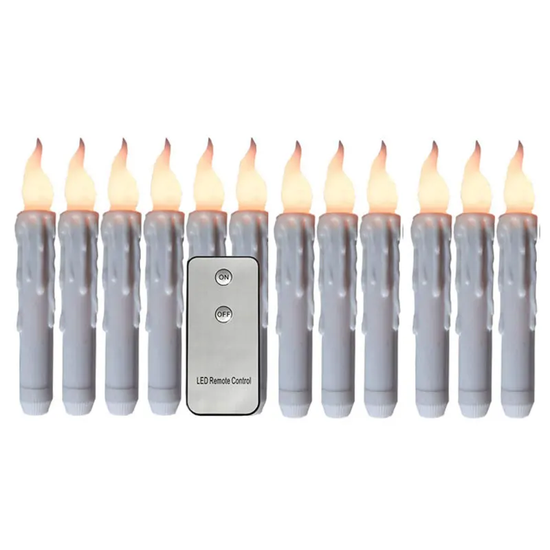 Упаковка из 6 или 12 беспламенных Velas дистанционного управления, 6,7 дюймовые желтые мерцающие беспроводные Свадебные свечи, пластиковая батарея канделе на день рождения - Цвет: 12 pcs warm white