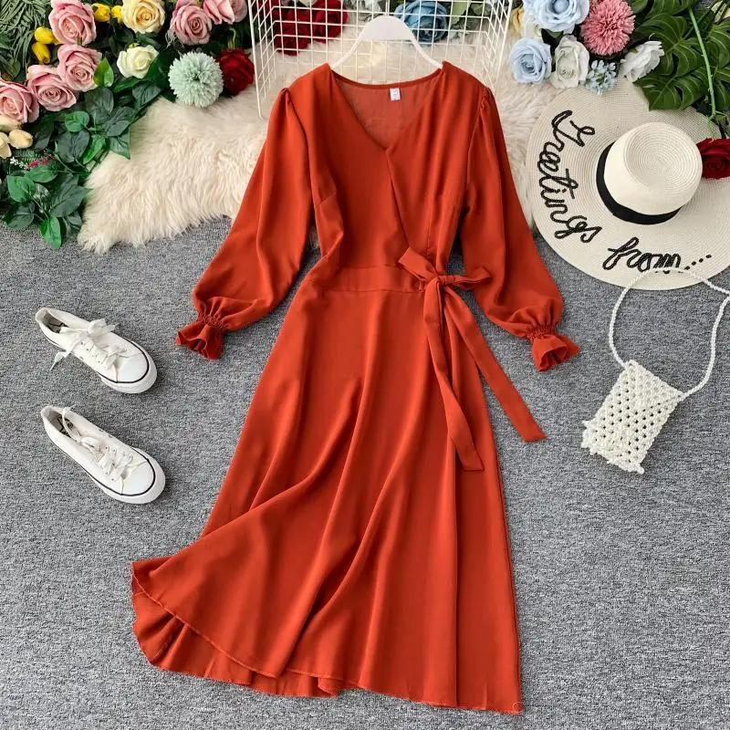 Платье макси с длинным рукавом Vestidos 2019 новое осенне-зимнее женское платье