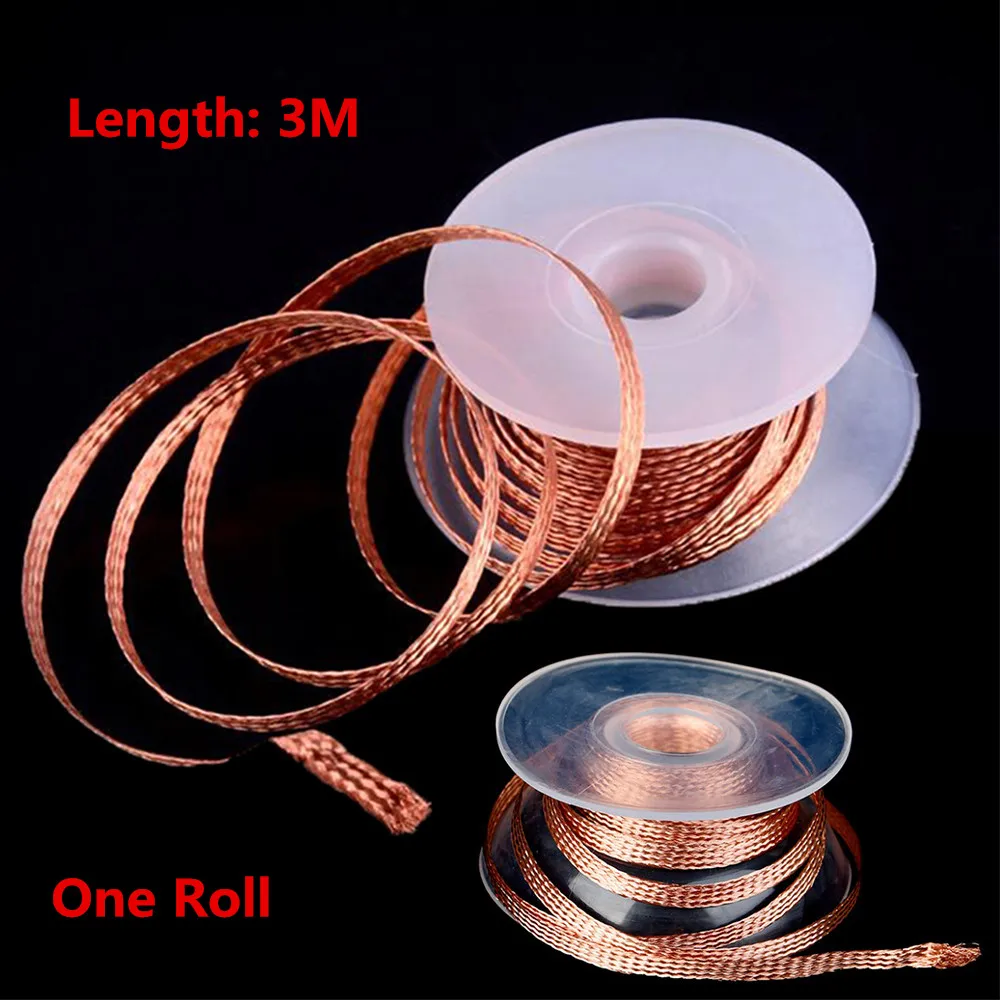 

2mm 2/.25M Length Desoldering Braid Welding Solder Remover Wick Wire Lead Cord Flux Repair Tool