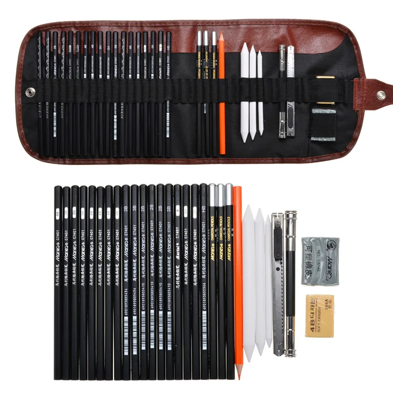 

30-piece Set Sketch and Charcoal Art Painting Tools Necessary Art Supplies for Professional Writing and Continuous Examination