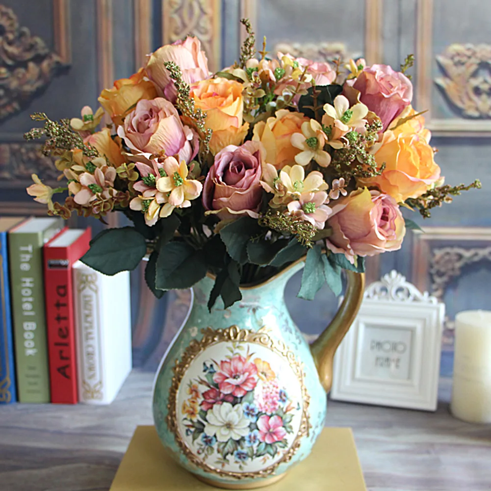 Розы молочно-белые розы дворцовый Шелковый цветок красивый Эрл Искусственные