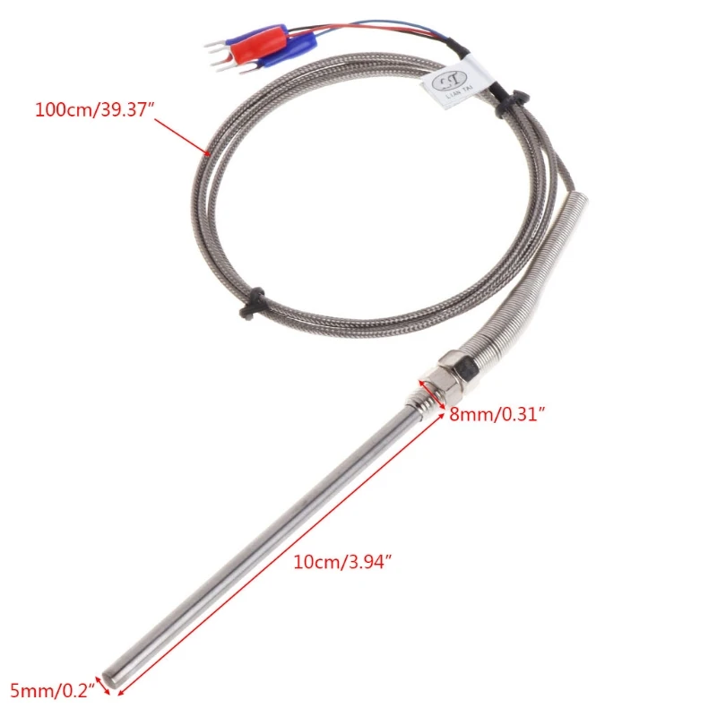 RTD PT100 Temperature Sensor Thread M8 Cable 1M Thermocouple Probe 100mm 3 wires | Инструменты