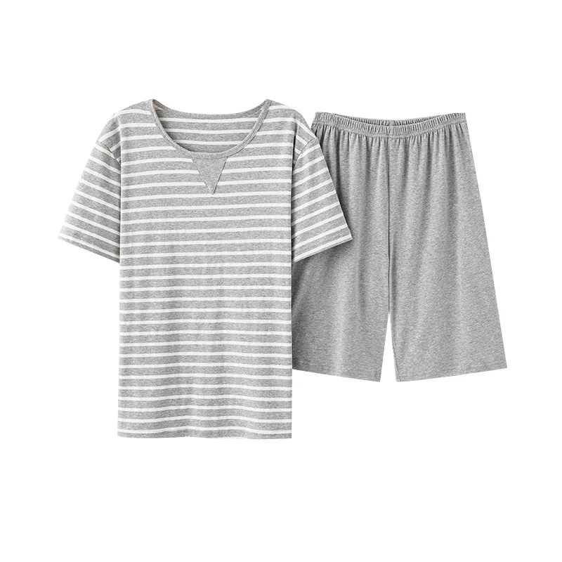 

Летние Пижамные комплекты из 2 предметов, шорты, одежда для сна, женские костюмы, классическая одежда для сна в полоску, домашняя одежда для п...