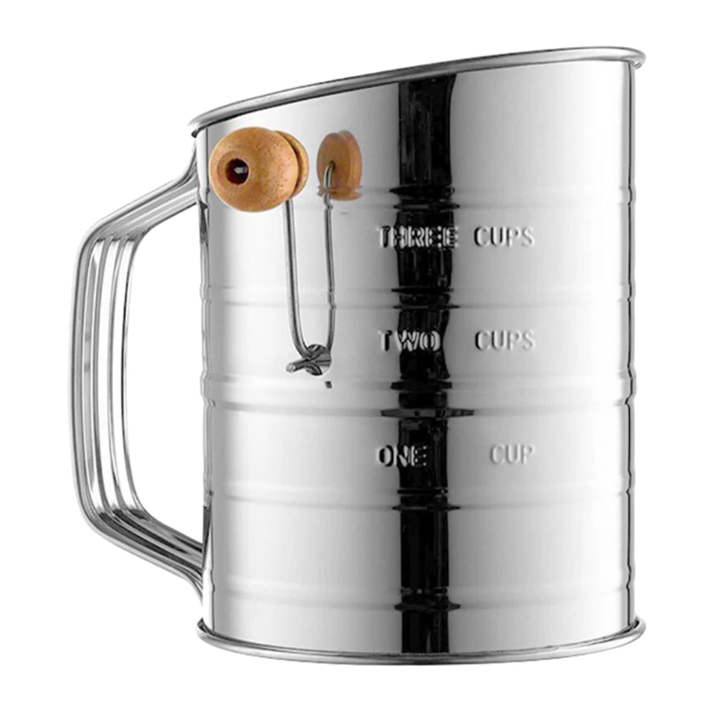 Сито для муки из нержавеющей стали 3 стакана просеивание и сухих ингредиентов