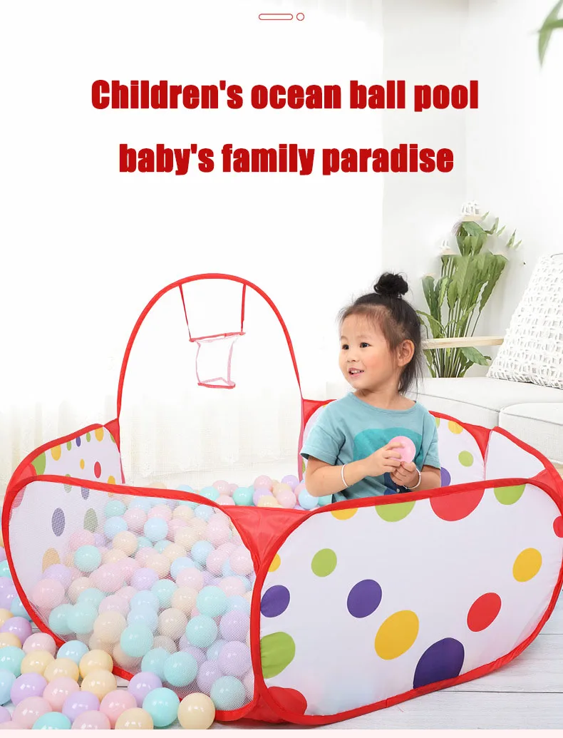 1 5m portable baby playpen children ball pit with basketball hoop kids dry ball pool folding indoor outdoor ballenbak toys free global shipping