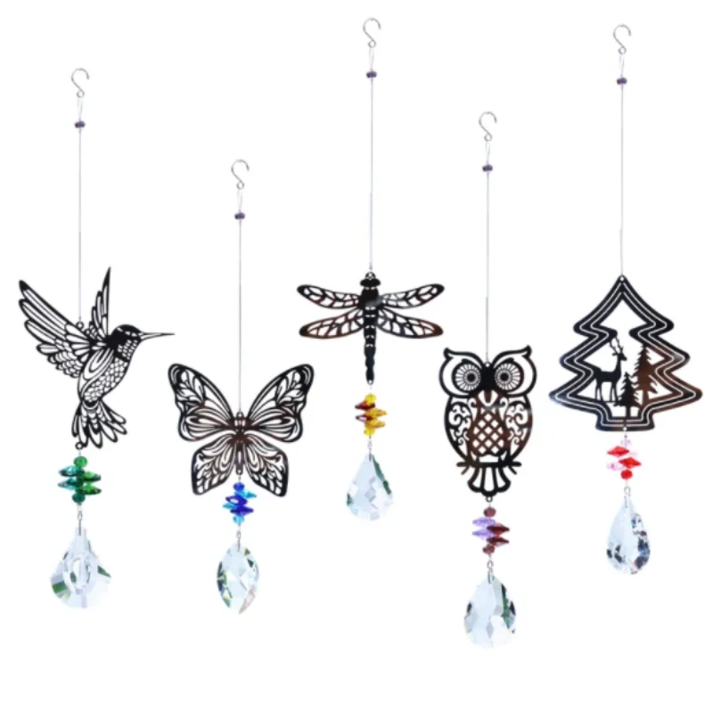 

Crystal Chandelier Sun Prisms Glass Hummingbird Owl Wind Chimes Rainbow Chaser Hanging catcher Curtain Pendant Decoration