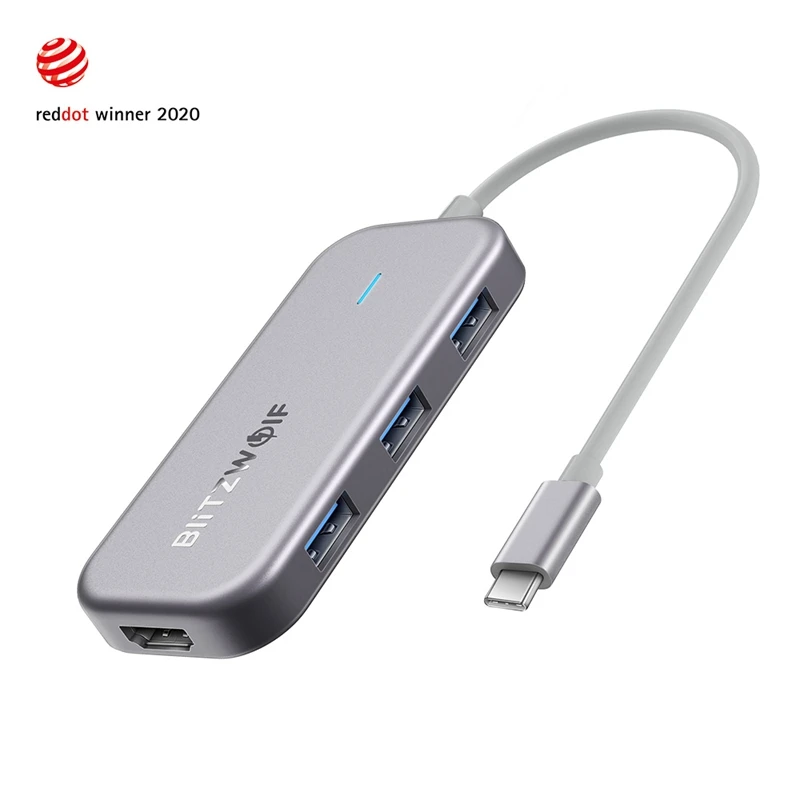Концентратор данных BlitzWolf BW-TH5 7 в 1 USB Type-C 3 порта 0 устройство для чтения TF-карт PD